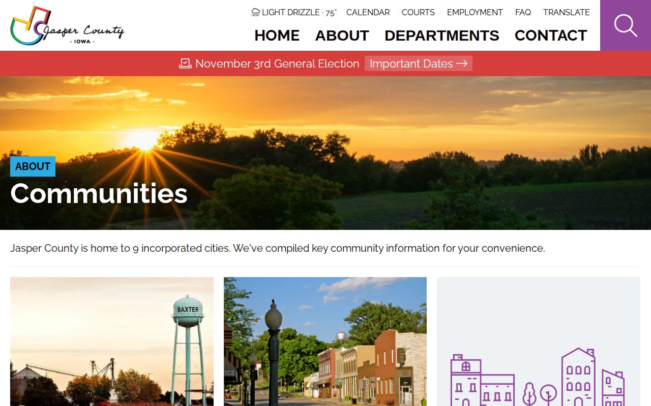 Jasper County community listing relevant to Mitchellville arrest routing